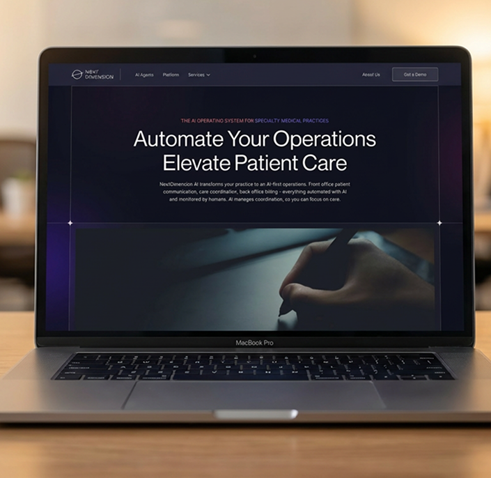 website design template showing on mockup